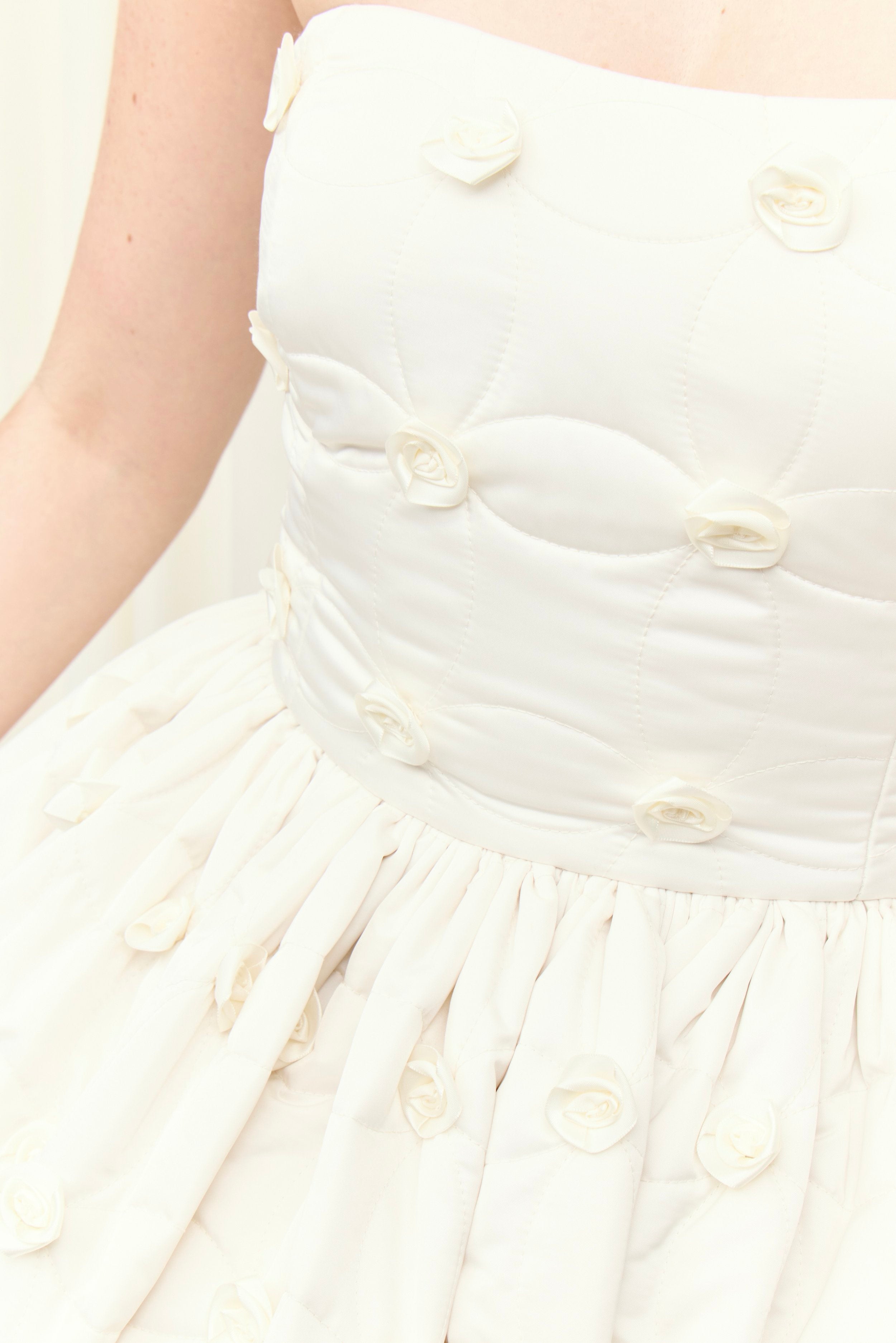 Lucille Quilted Rosette Layered Ballgown