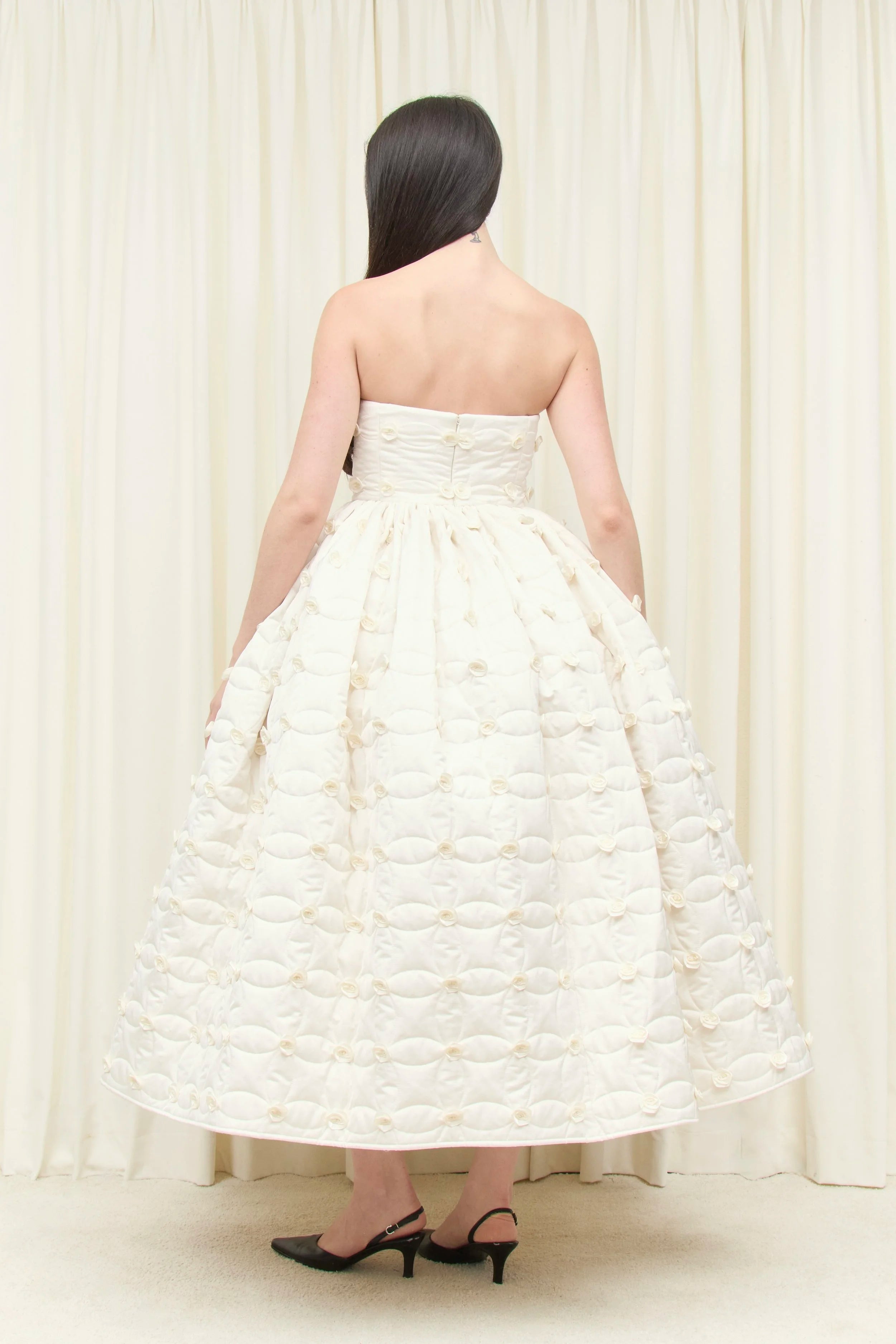 Lucille Quilted Rosette Layered Ballgown