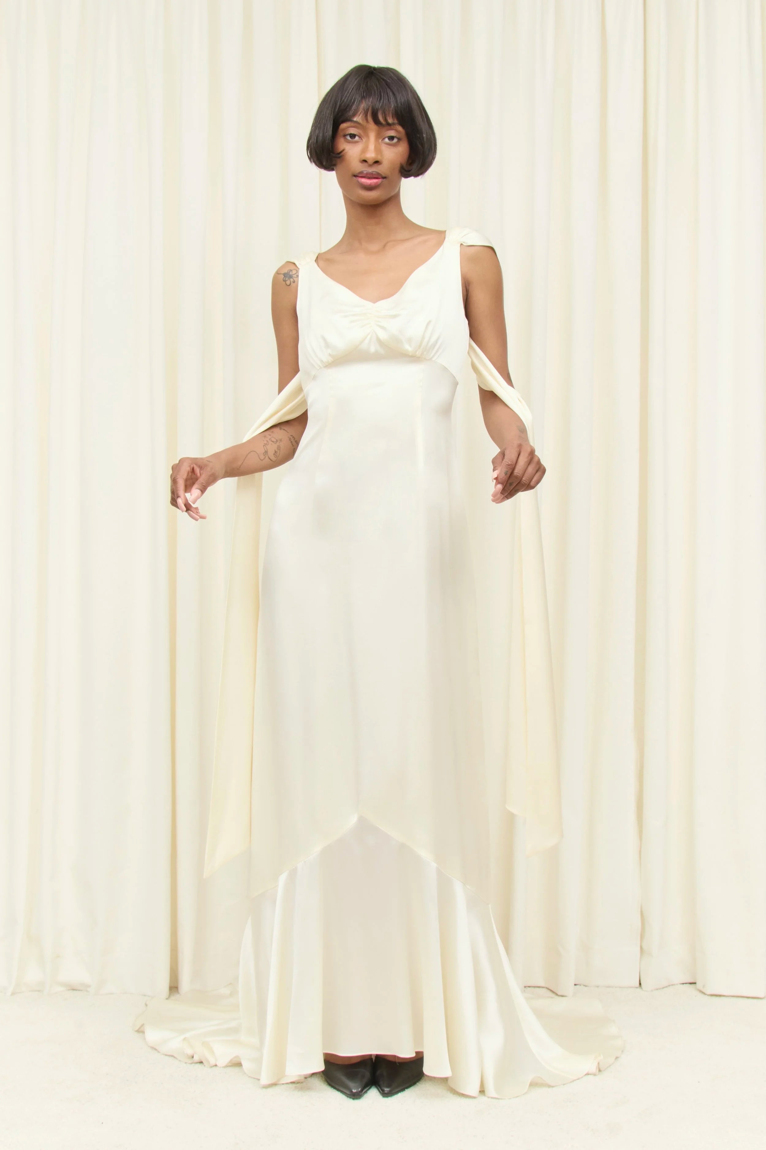 Margaret Charmeuse Scarf Gown