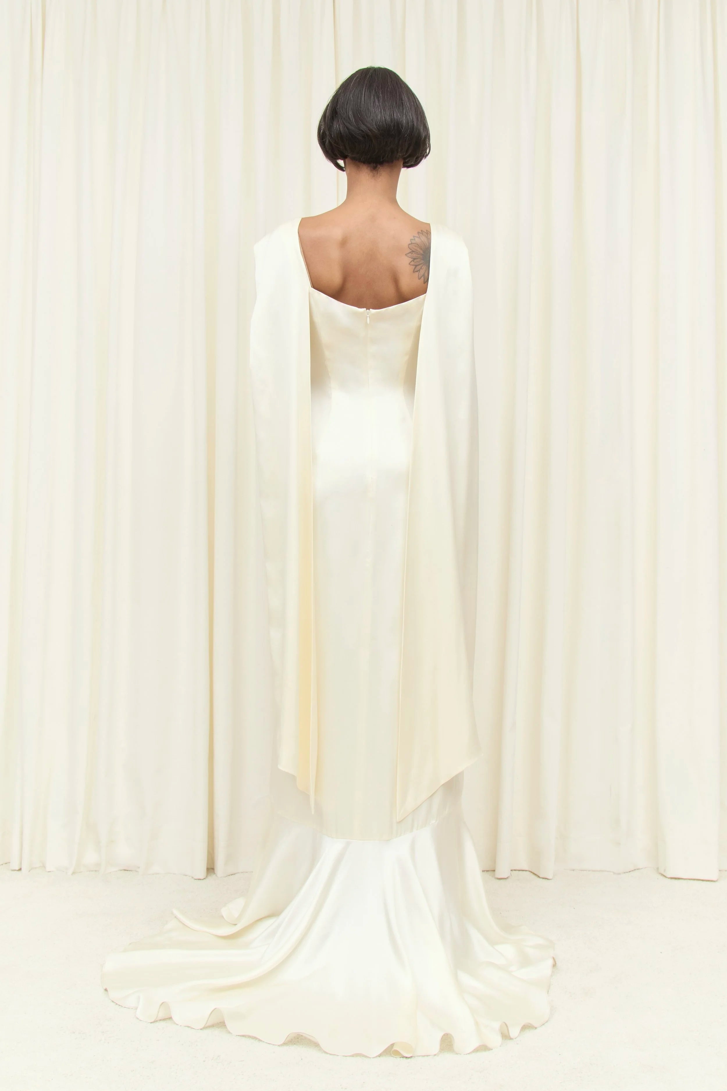 Margaret Charmeuse Scarf Gown