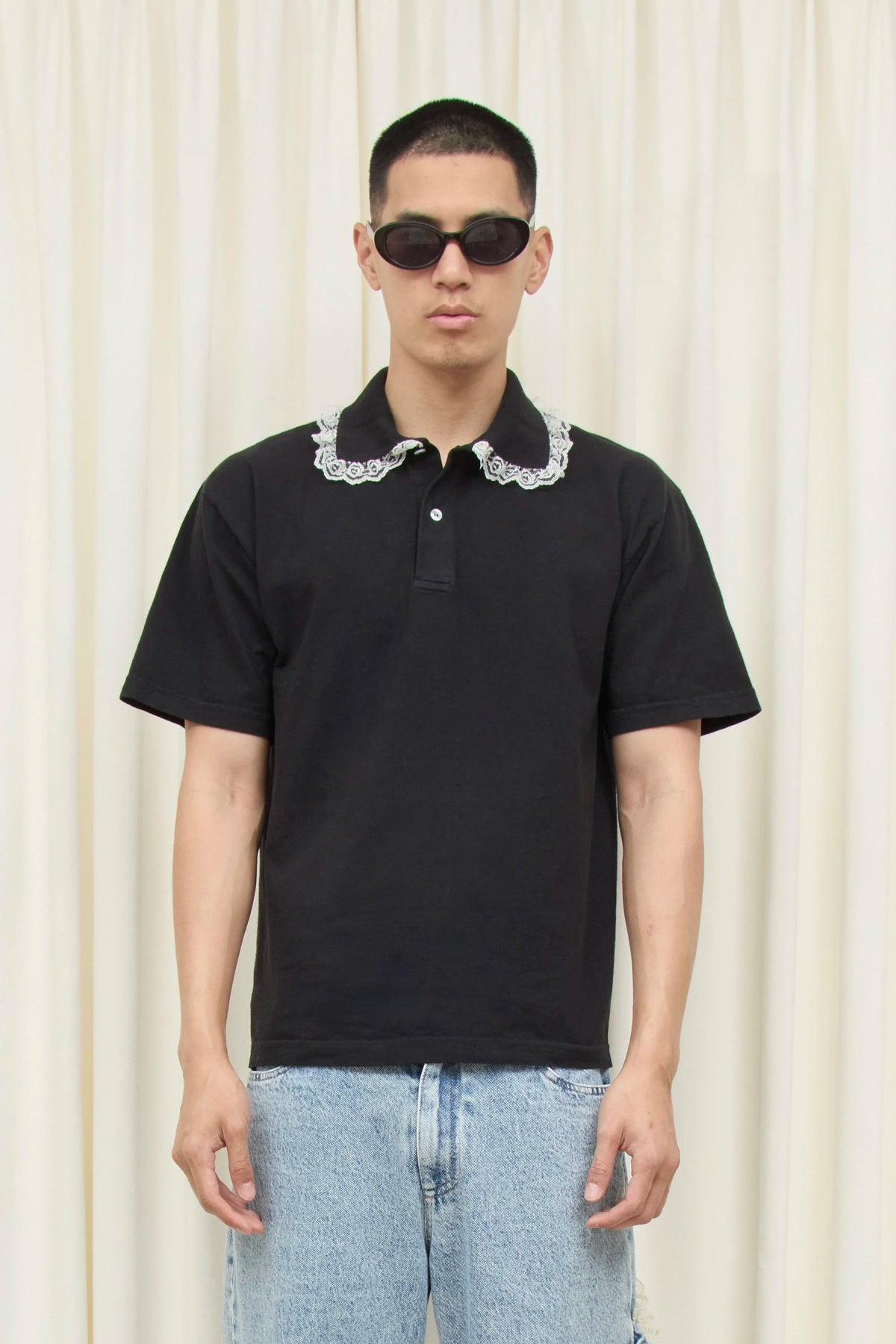 Cletus Lace Trim Short Sleeve Polo