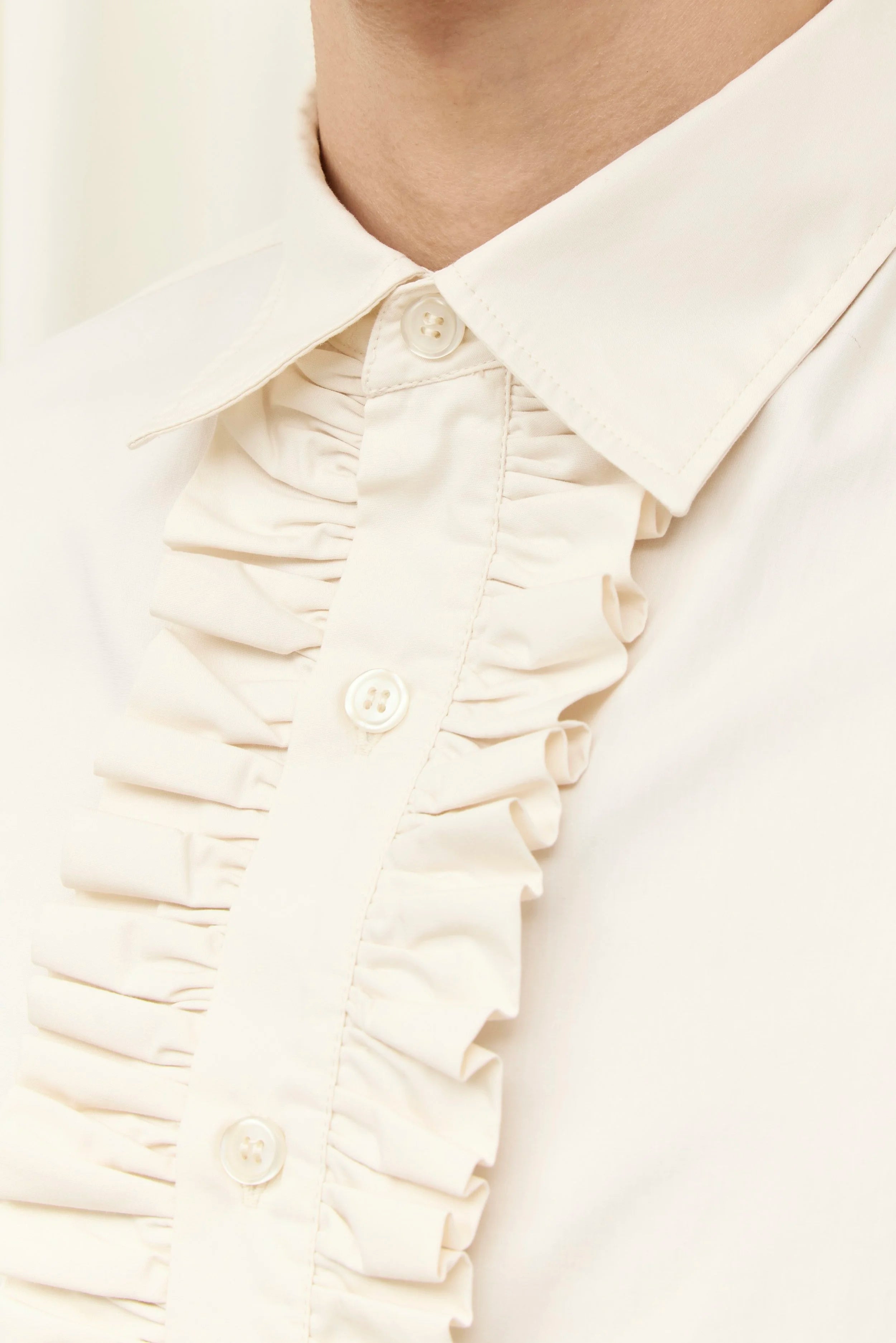 Freddie Ruffle Placket Button Down Shirt