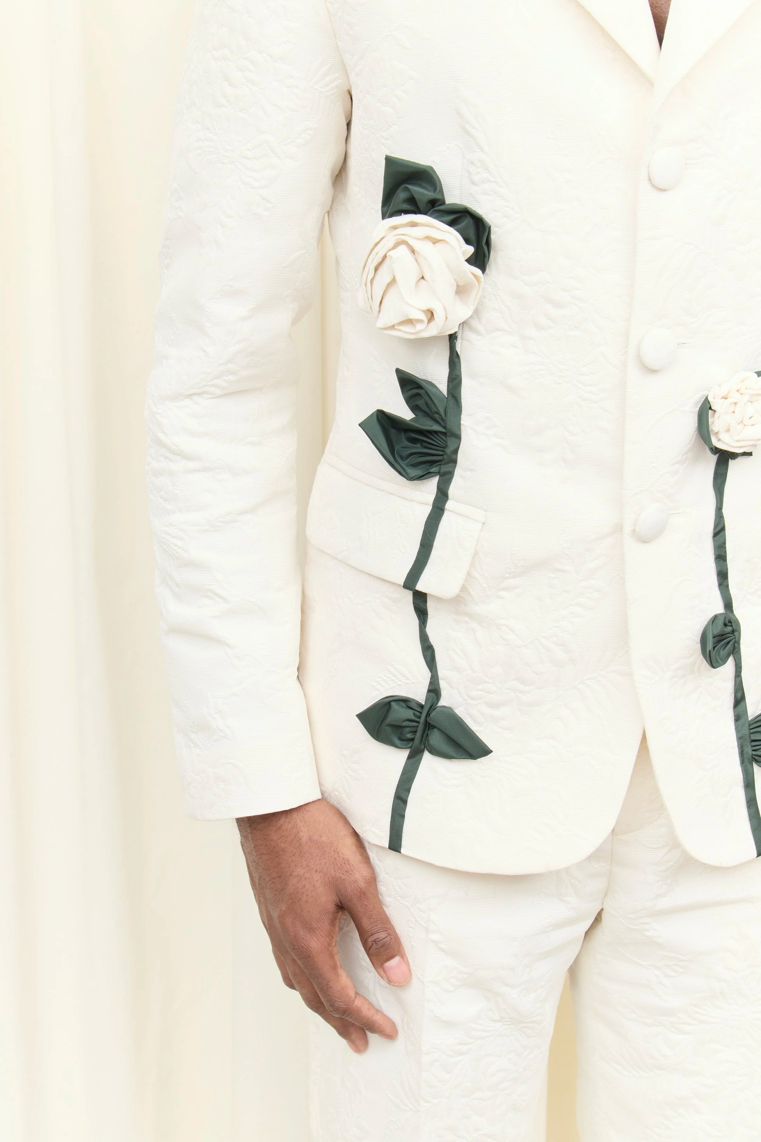 Walt Brocade Blazer with Rosettes