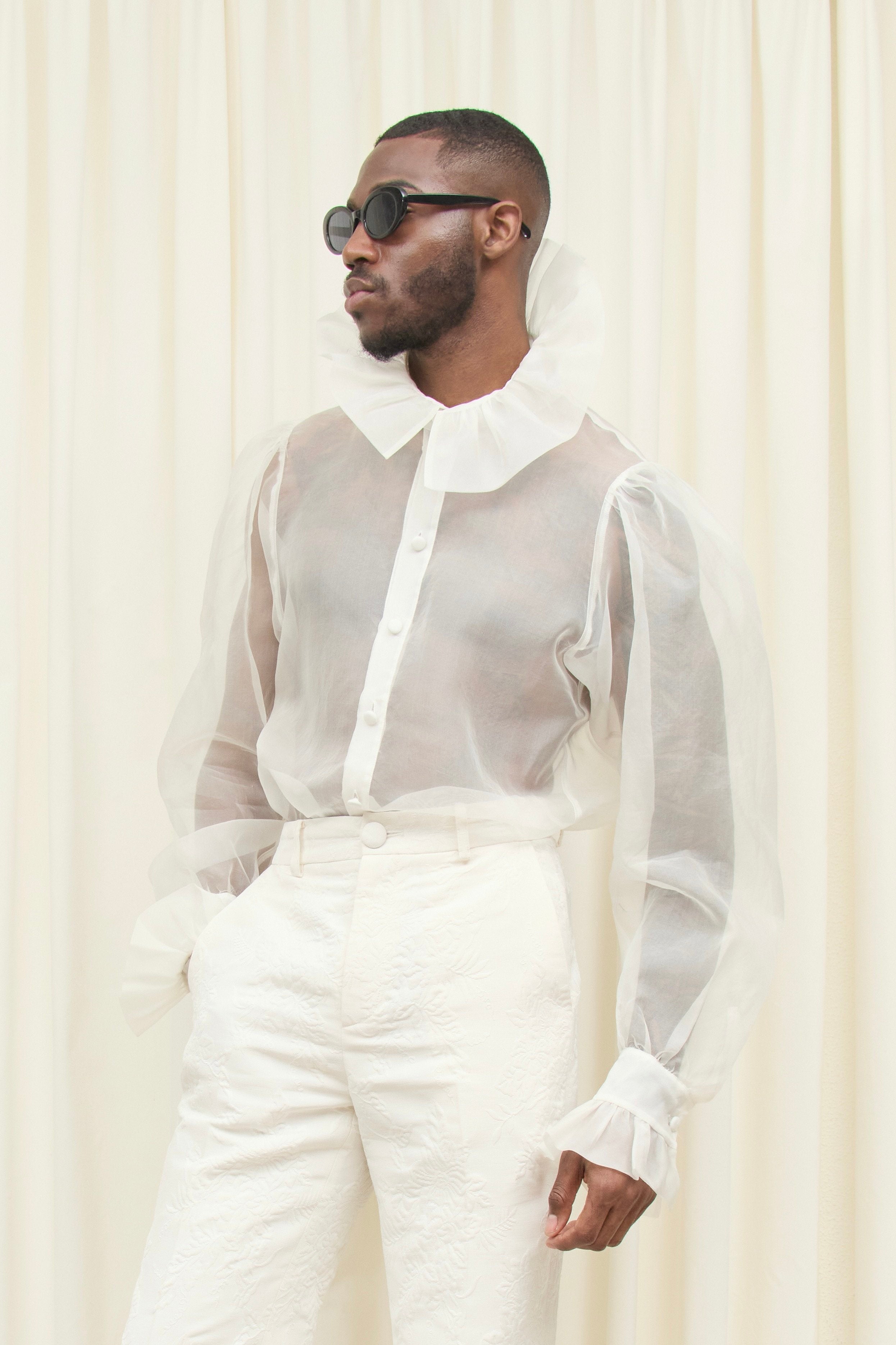 Simone Sheer Organza Pussybow Blouse