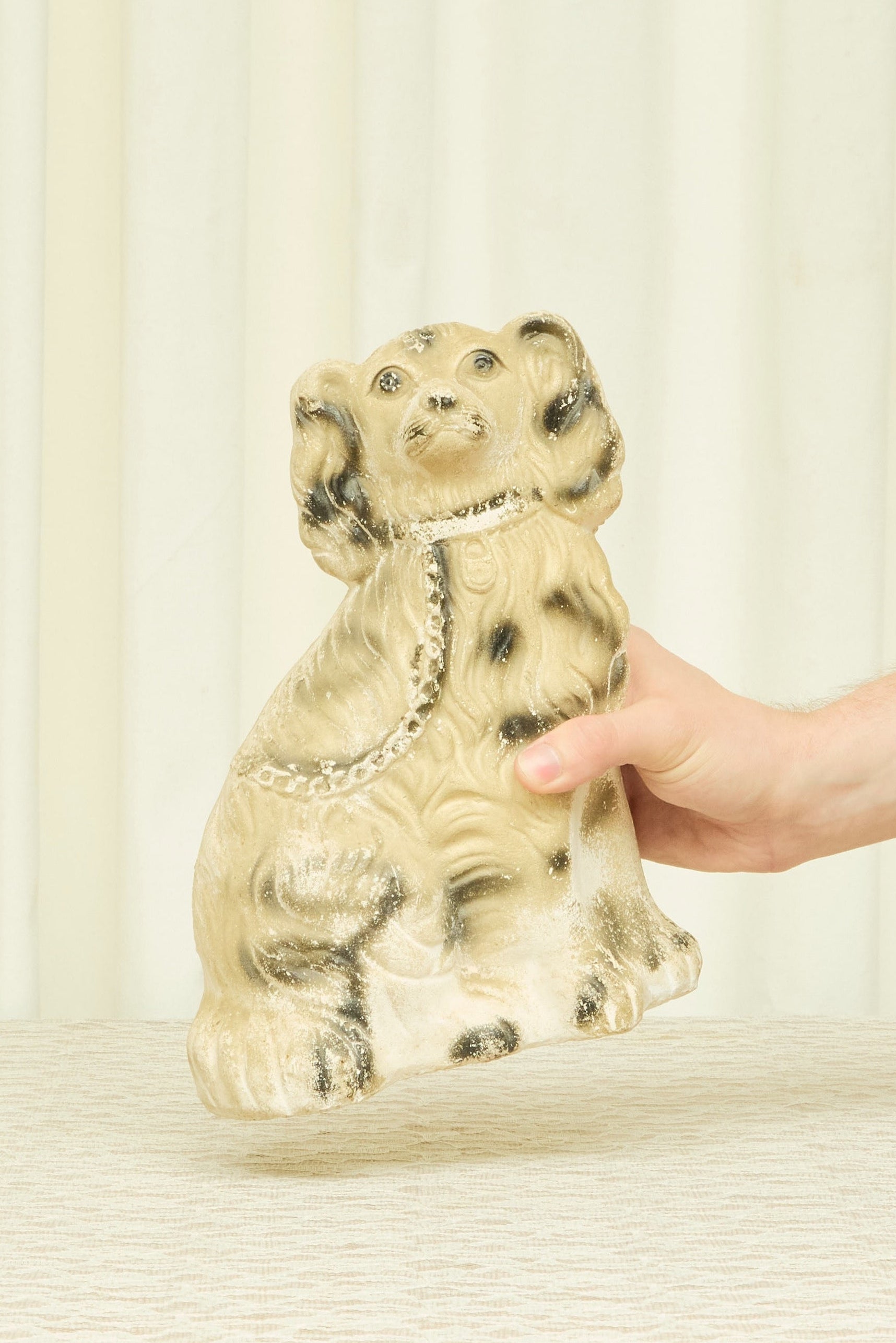 Antique Chalkware Staffordshire Style Spaniel