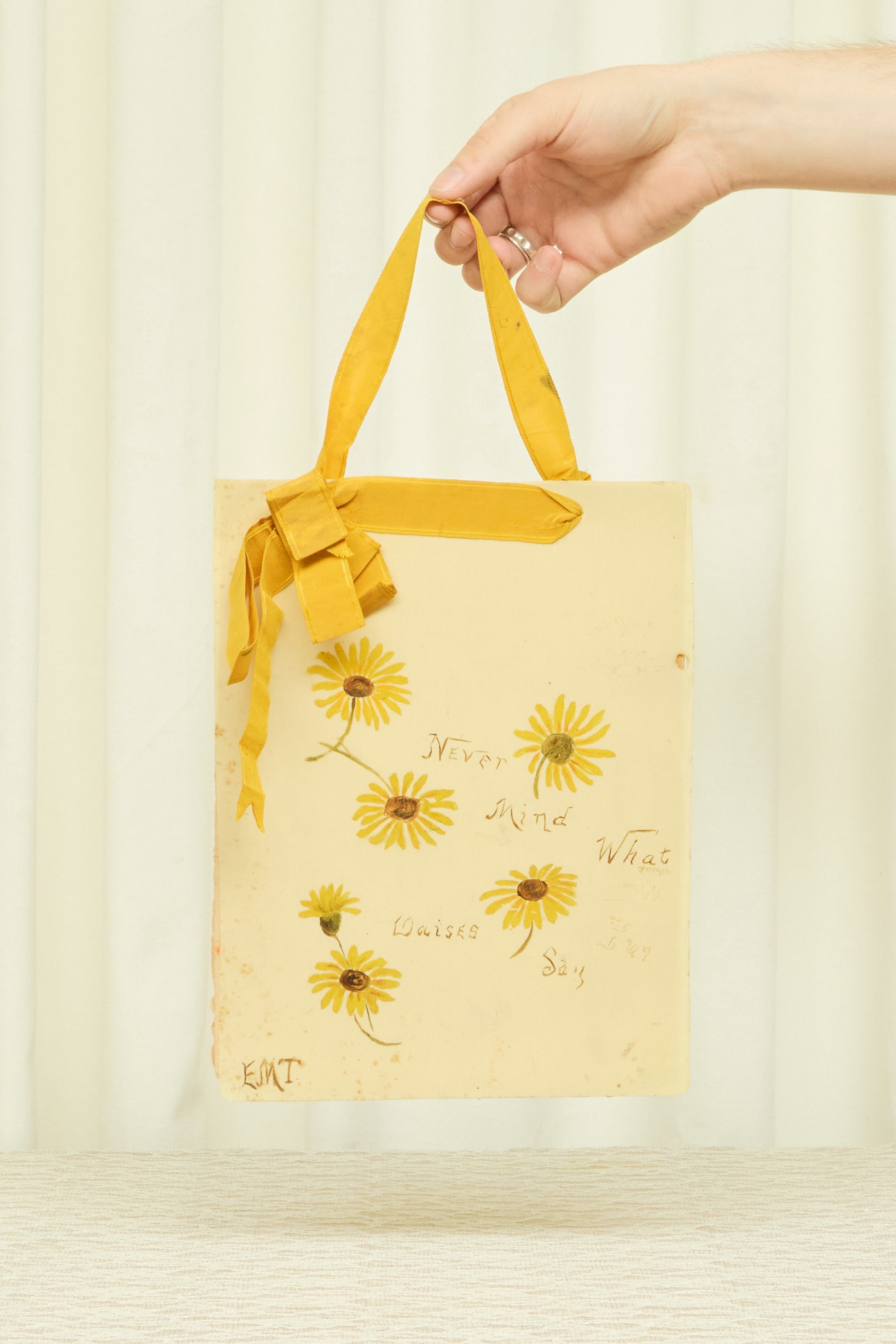 Antique Never Mind What Daisies Say Wall Hanging