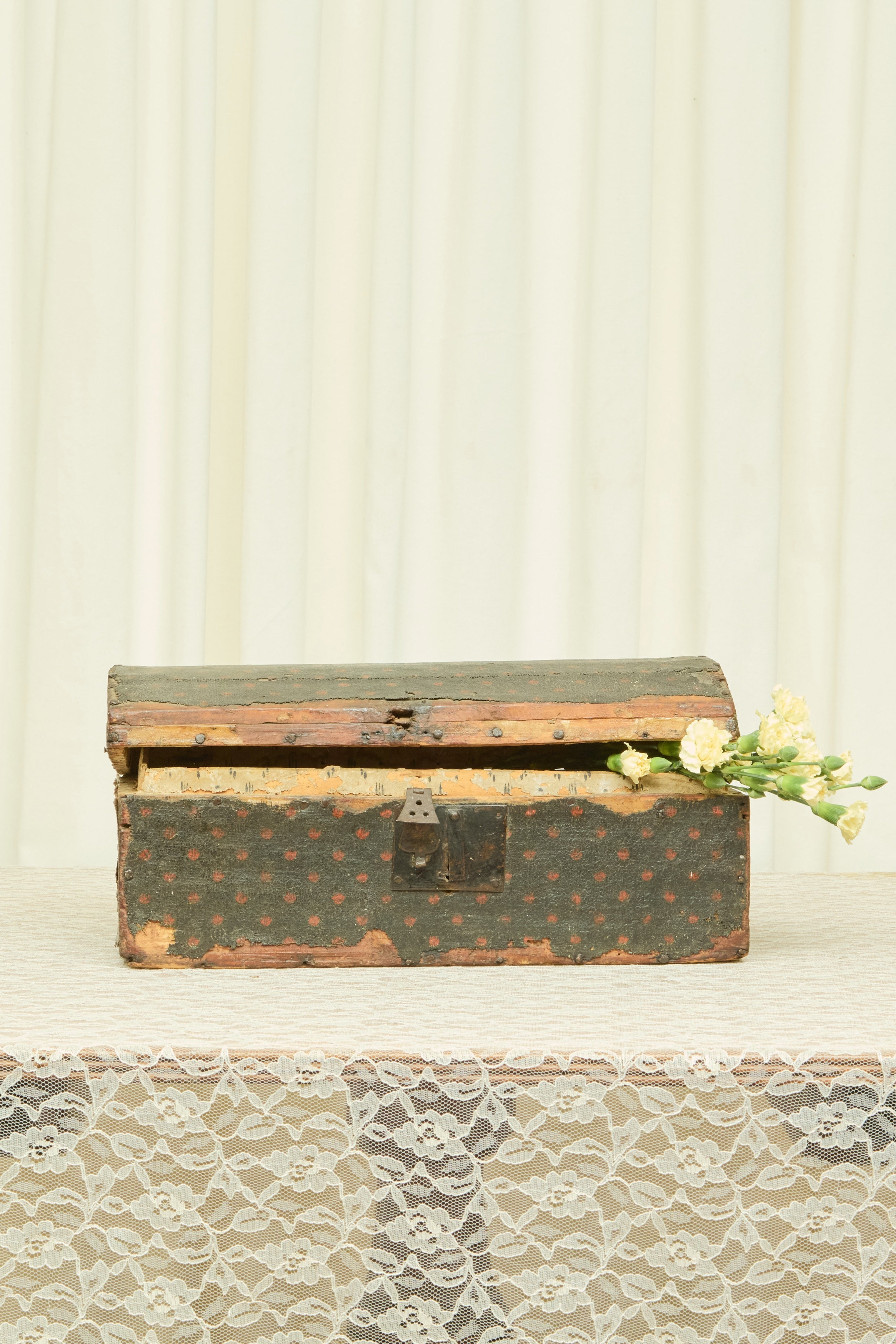Antique Polkadot Wooden Box
