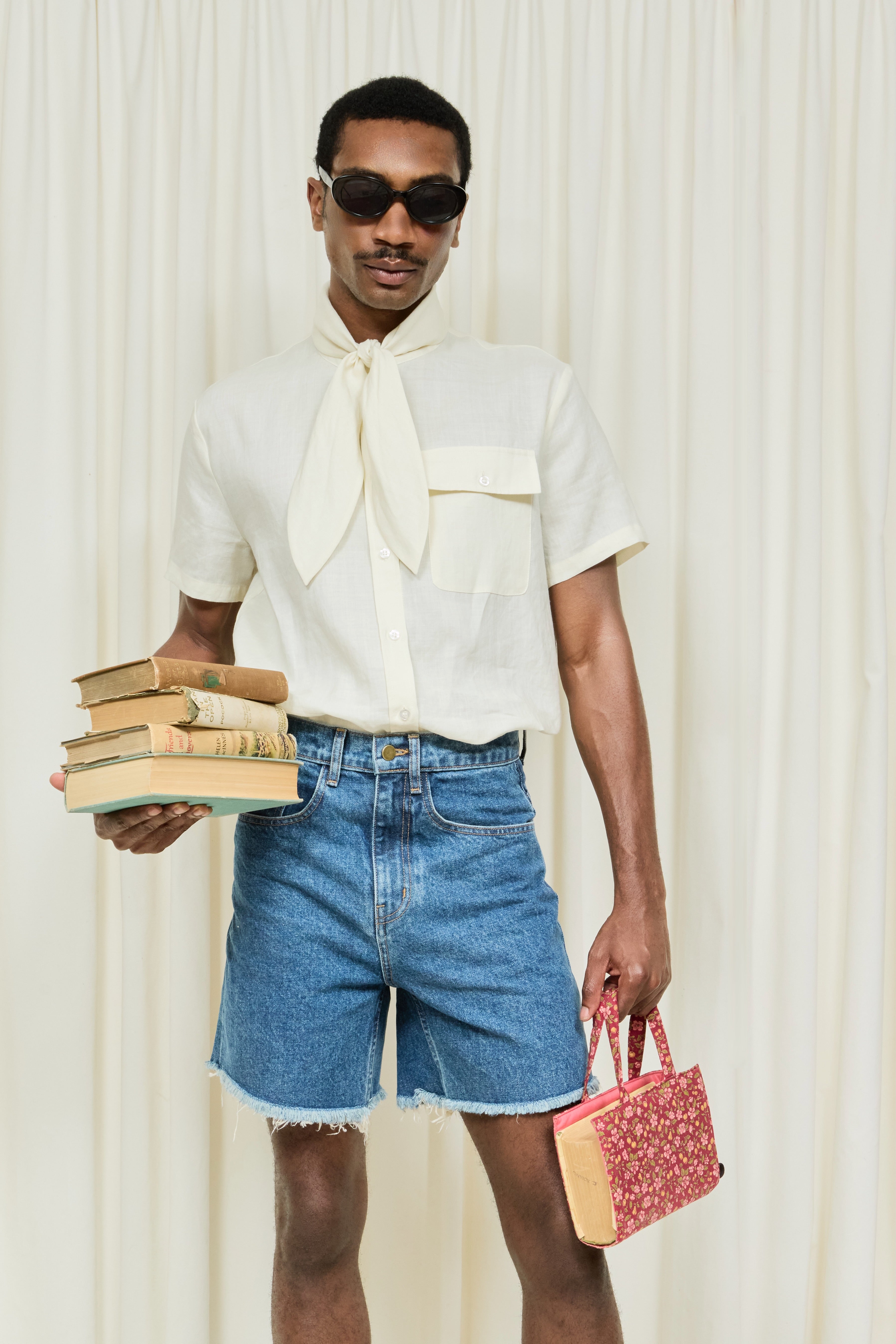 Brad Cutoff Mid Length Jean Short