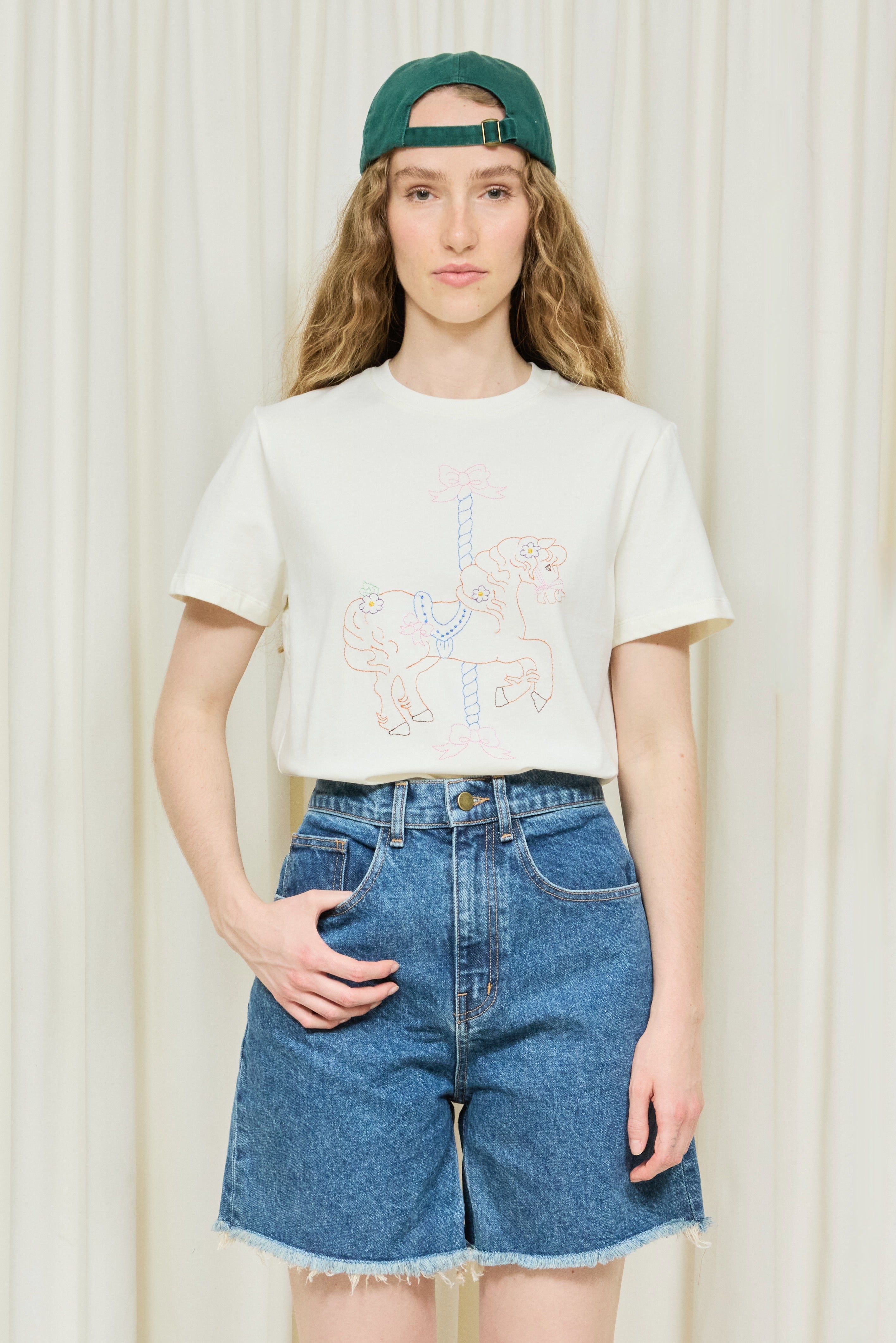Brad Cutoff Mid Length Jean Short