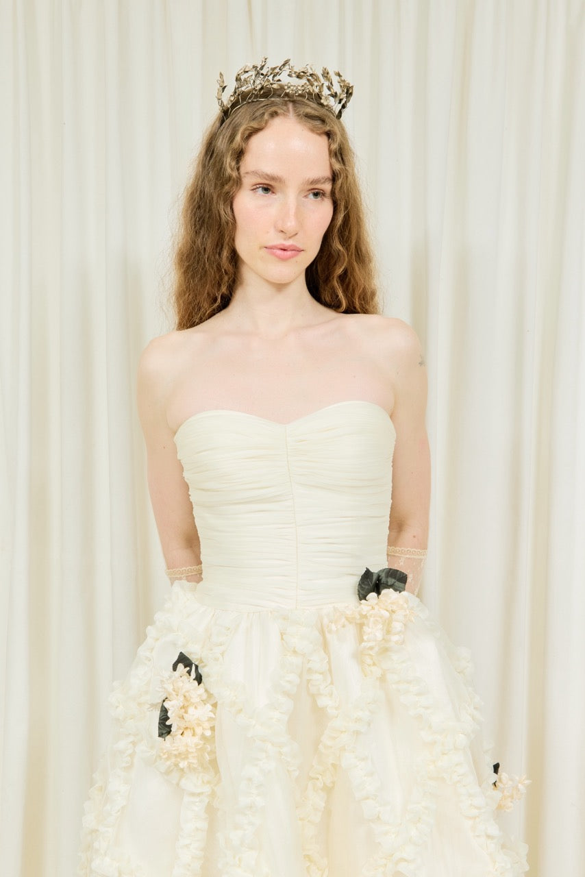 Emmeline Strapless Trellis Gown