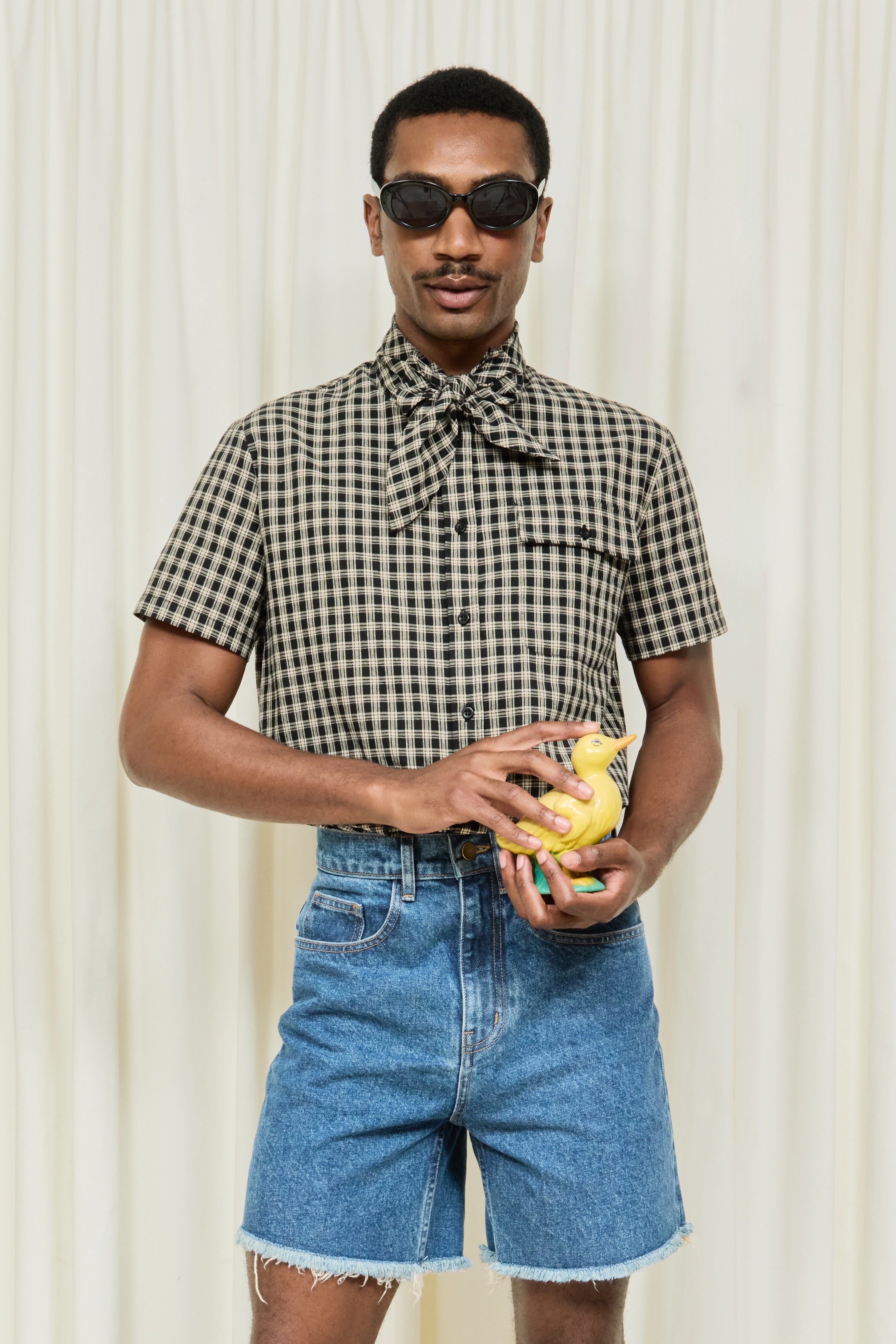 Luther Plaid Short Sleeve Tie Shirt