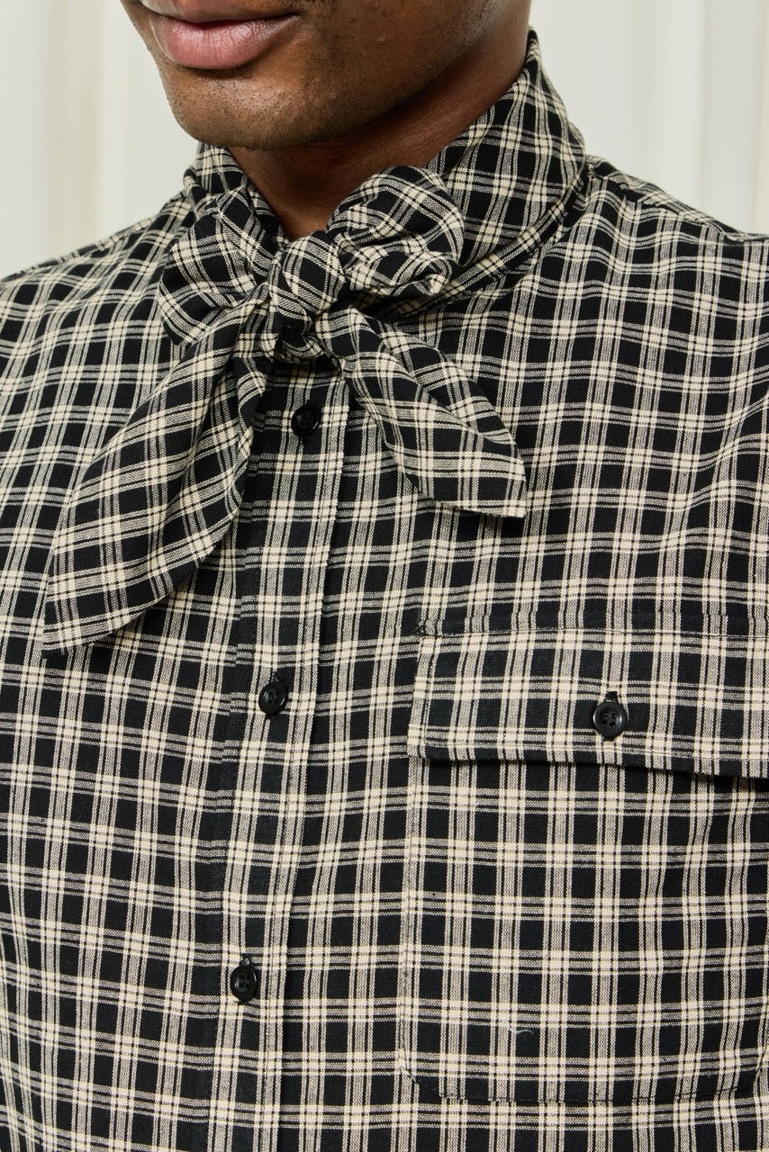 Luther Plaid Short Sleeve Tie Shirt