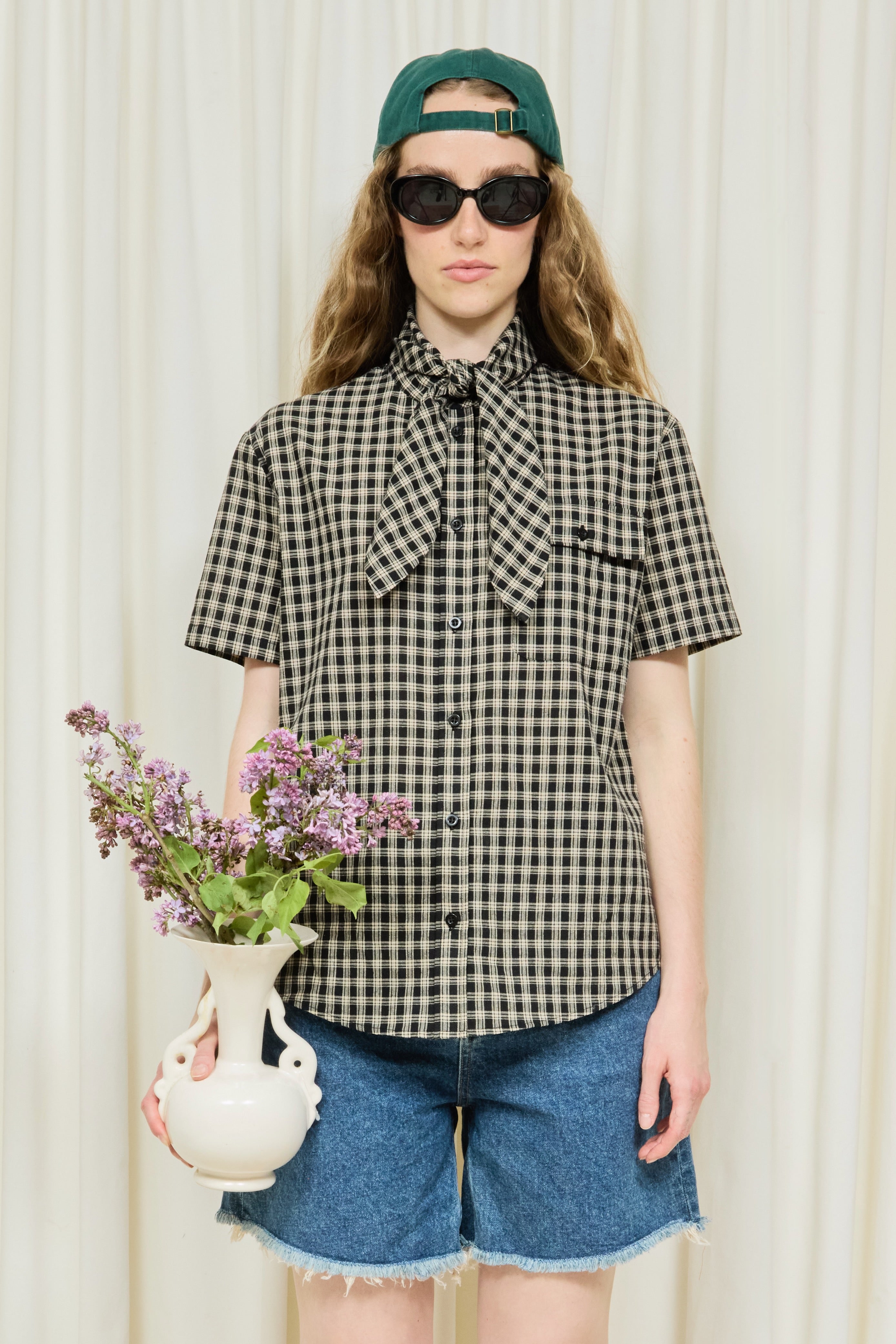 Luther Plaid Short Sleeve Tie Shirt