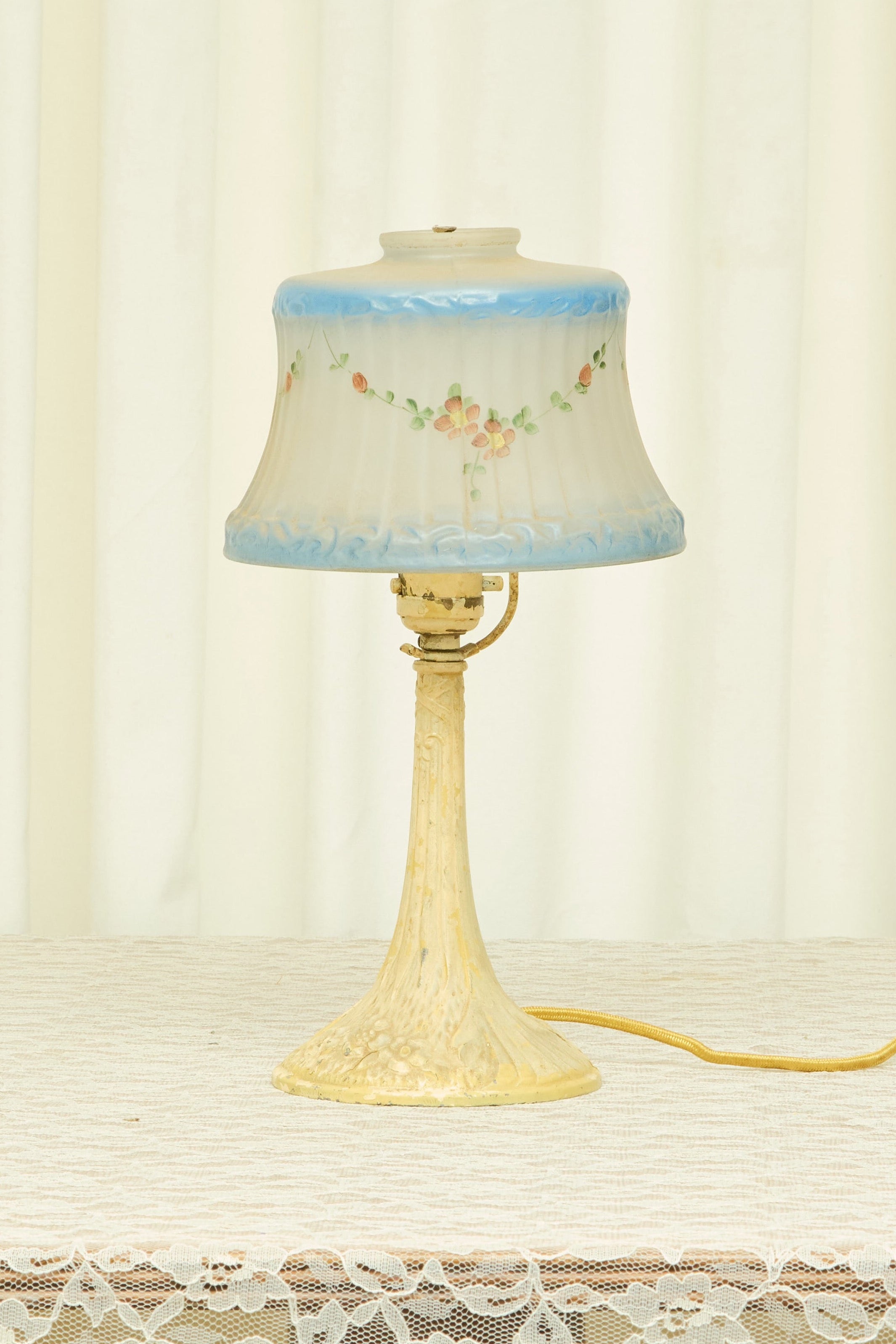 Vintage Art Deco Floral Lamp