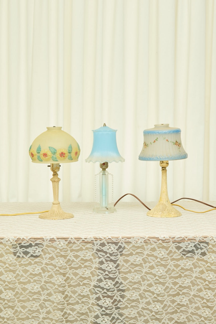 Vintage Art Deco Floral Lamp