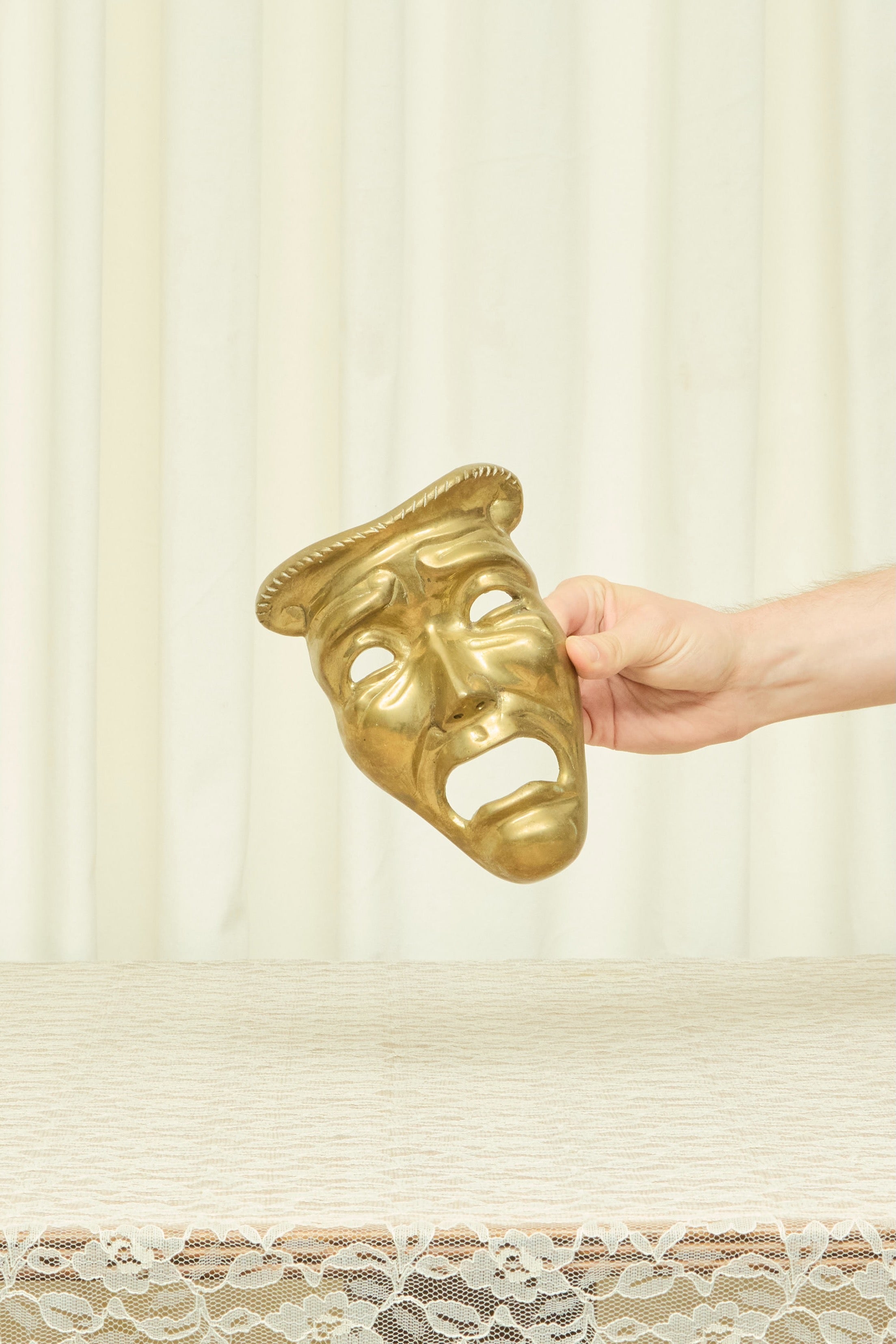 Vintage Brass Theatre Mask