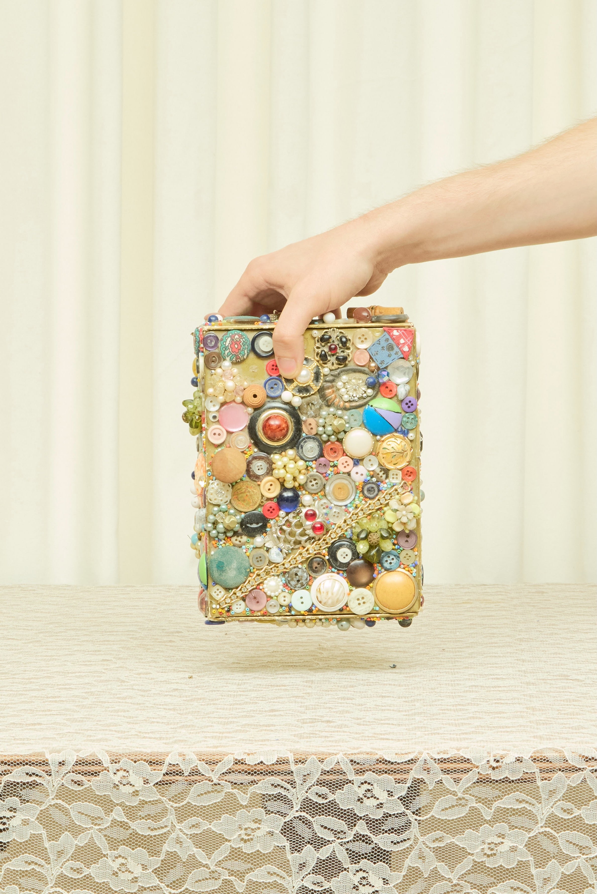 Vintage Button Encrusted Box