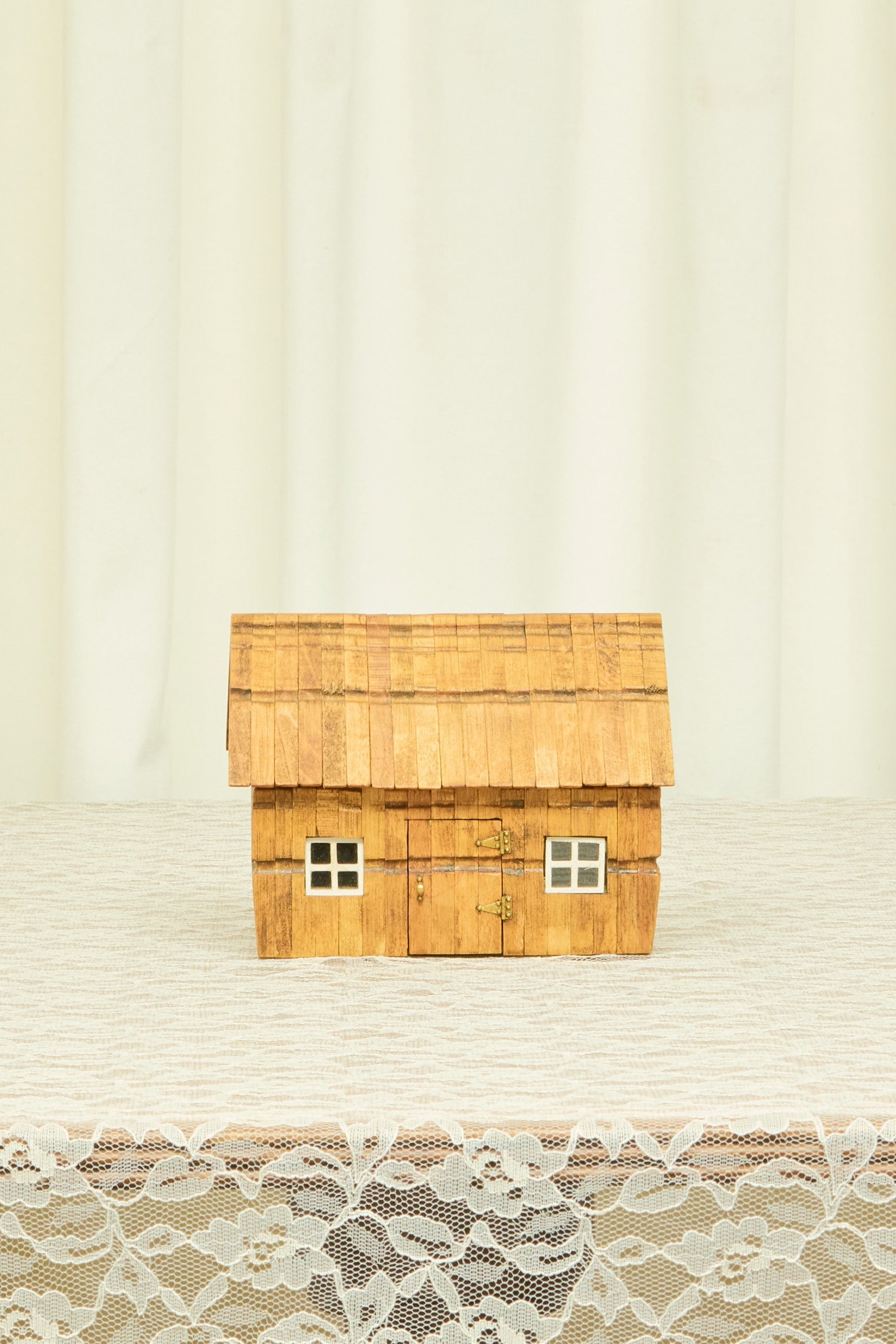 Vintage Clothespin House Trinket Box
