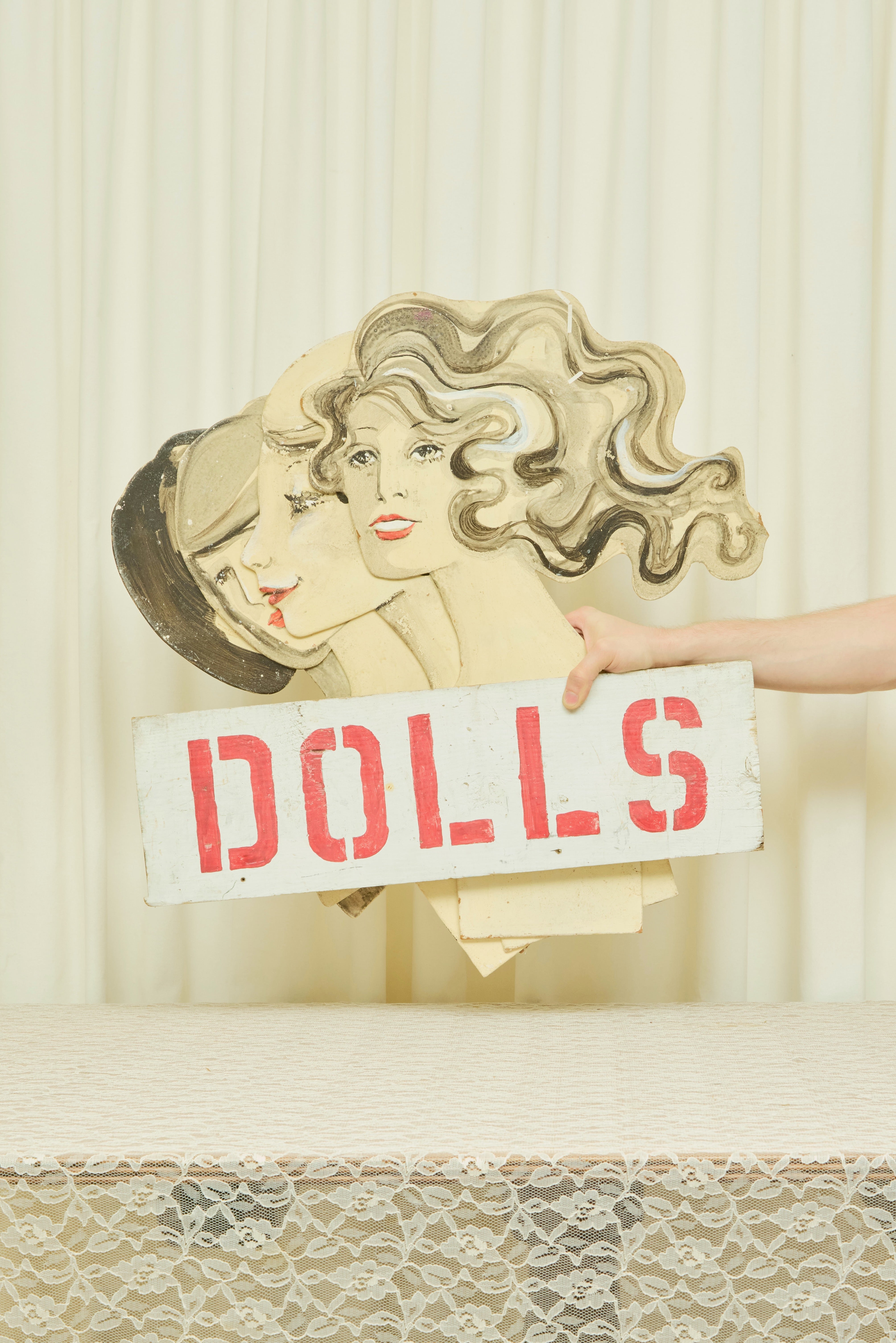 Vintage "Dolls" Wood Sign