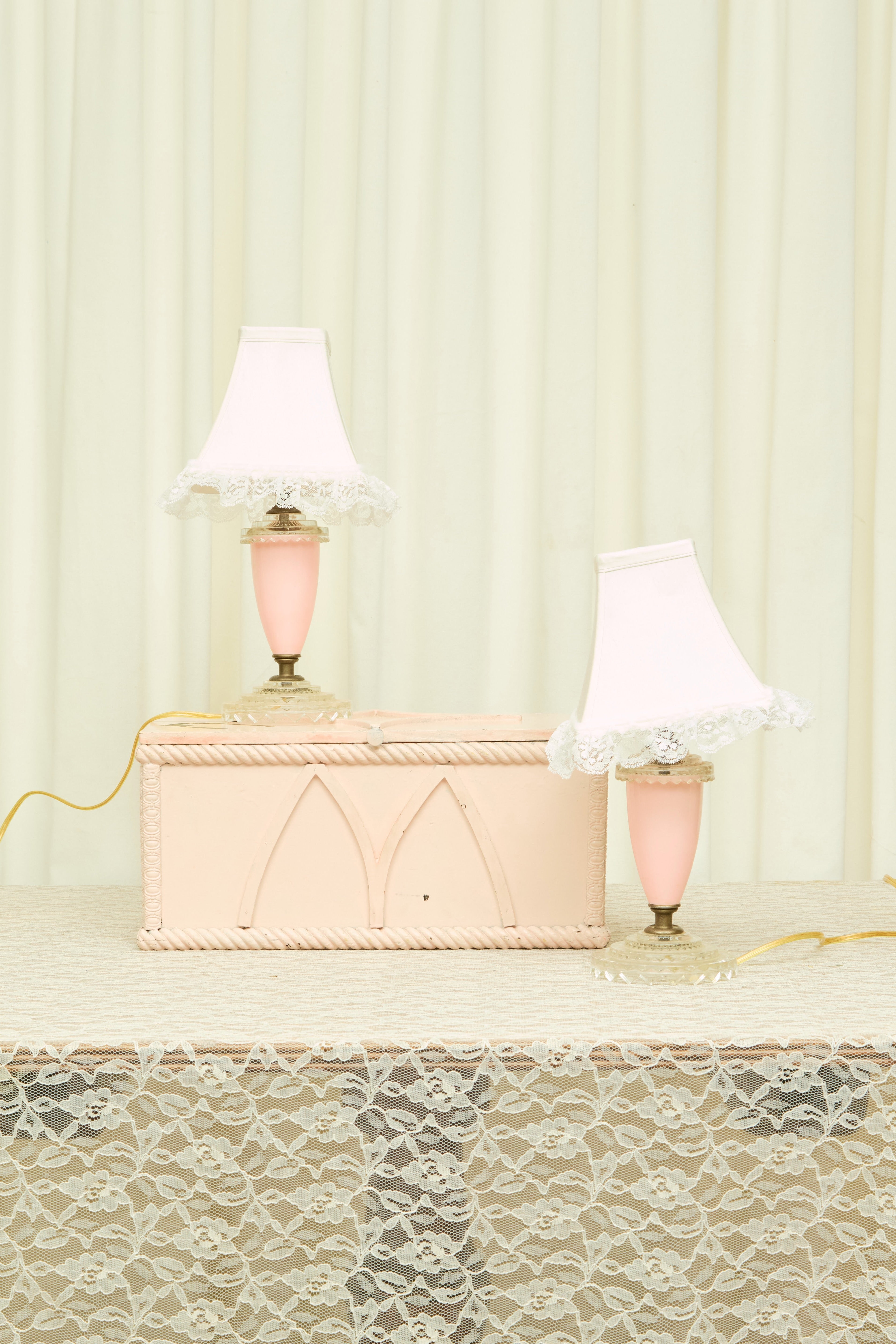 Vintage Lace Trimmed Lamp