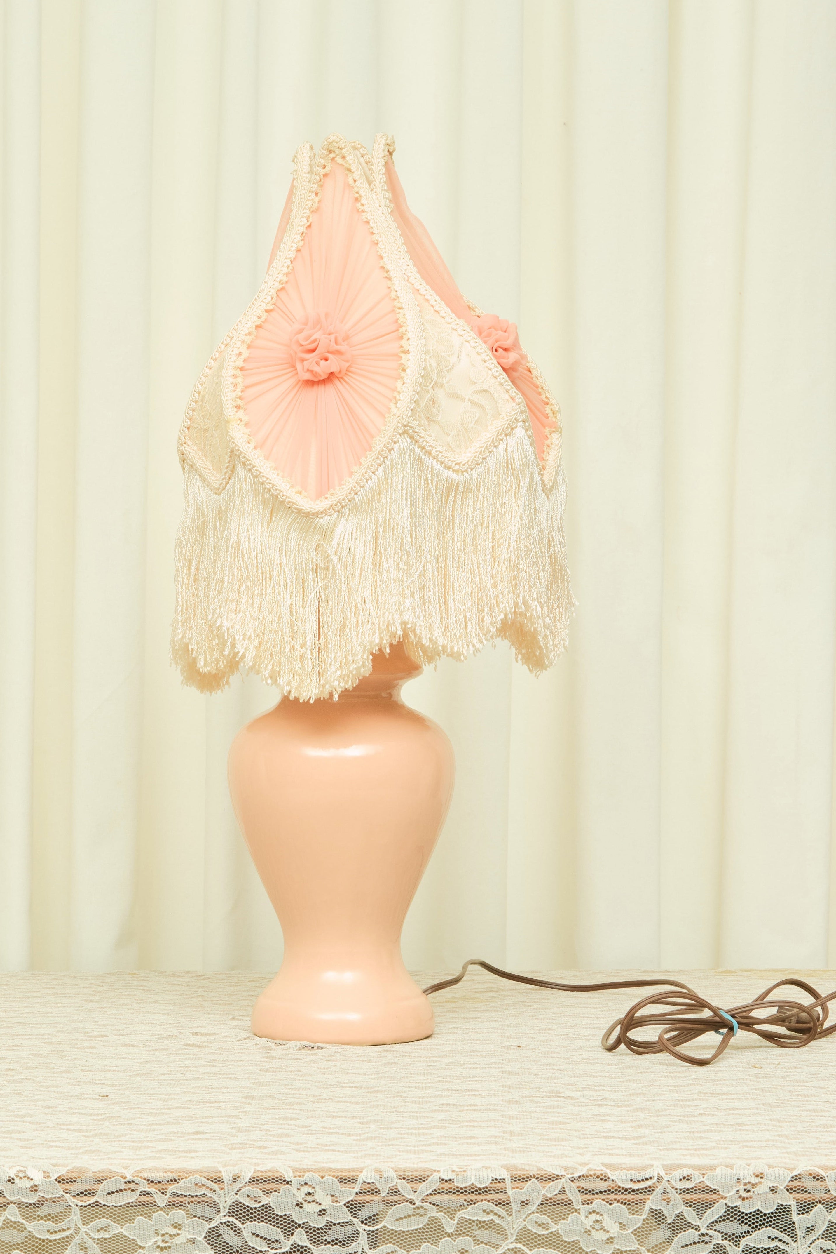 Vintage Lamp w/ Dramatic Fringe Shade