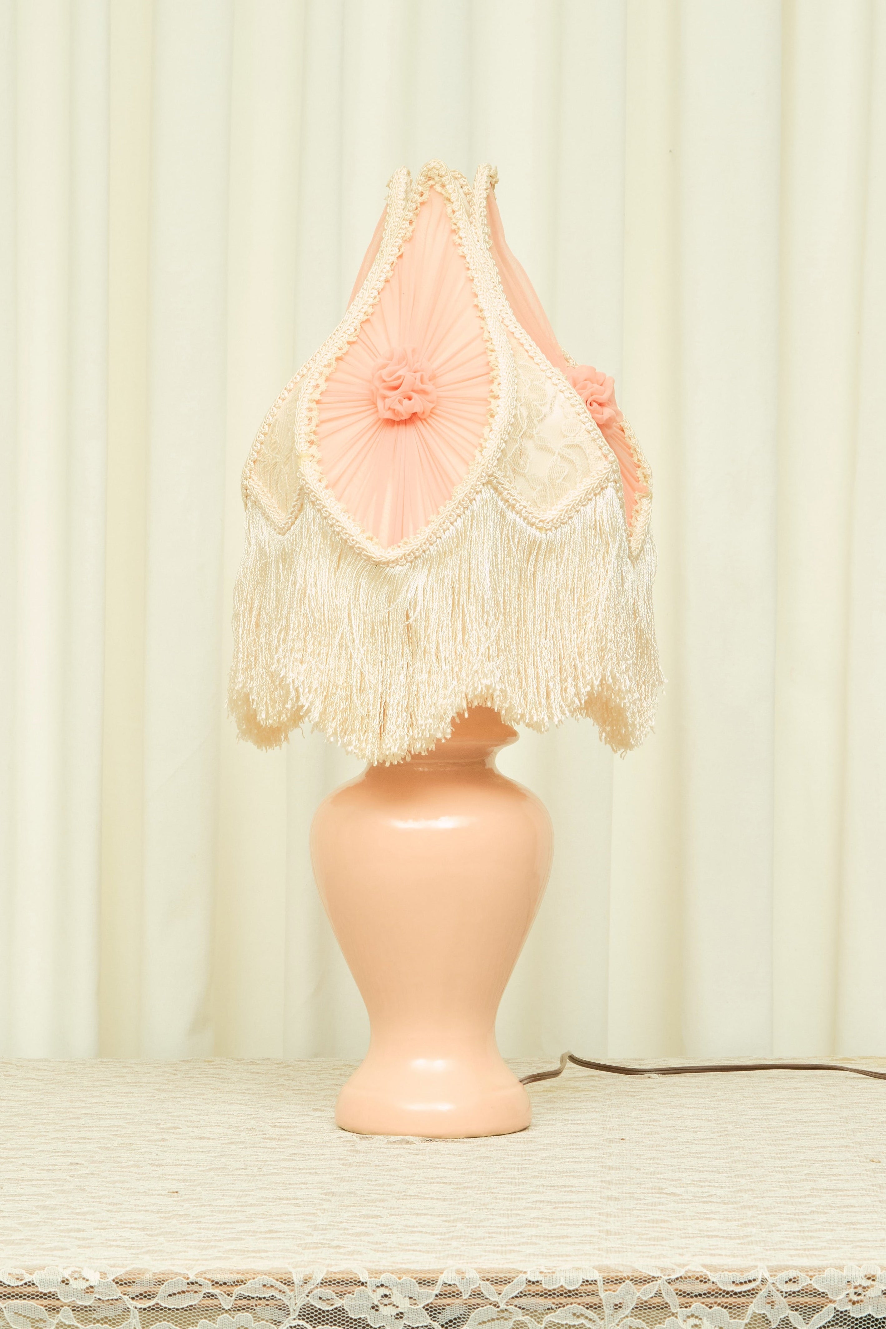 Vintage Lamp w/ Dramatic Fringe Shade
