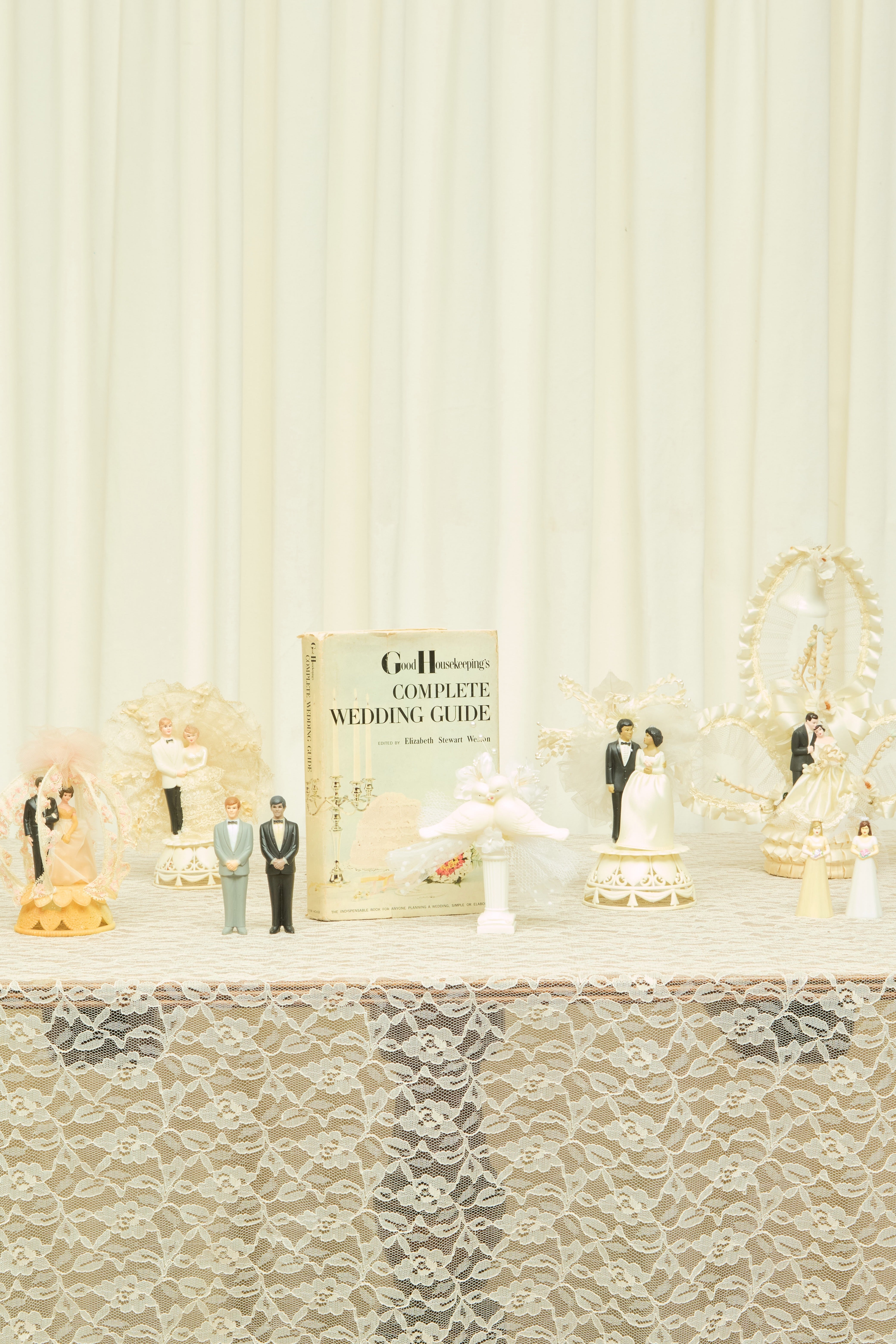 Vintage Lesbian Couple Cake Toppers