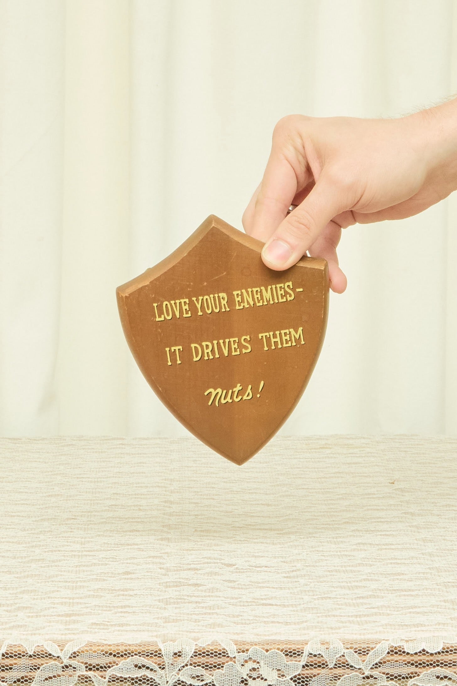 Vintage "Love your Enemies" Wall Plaque