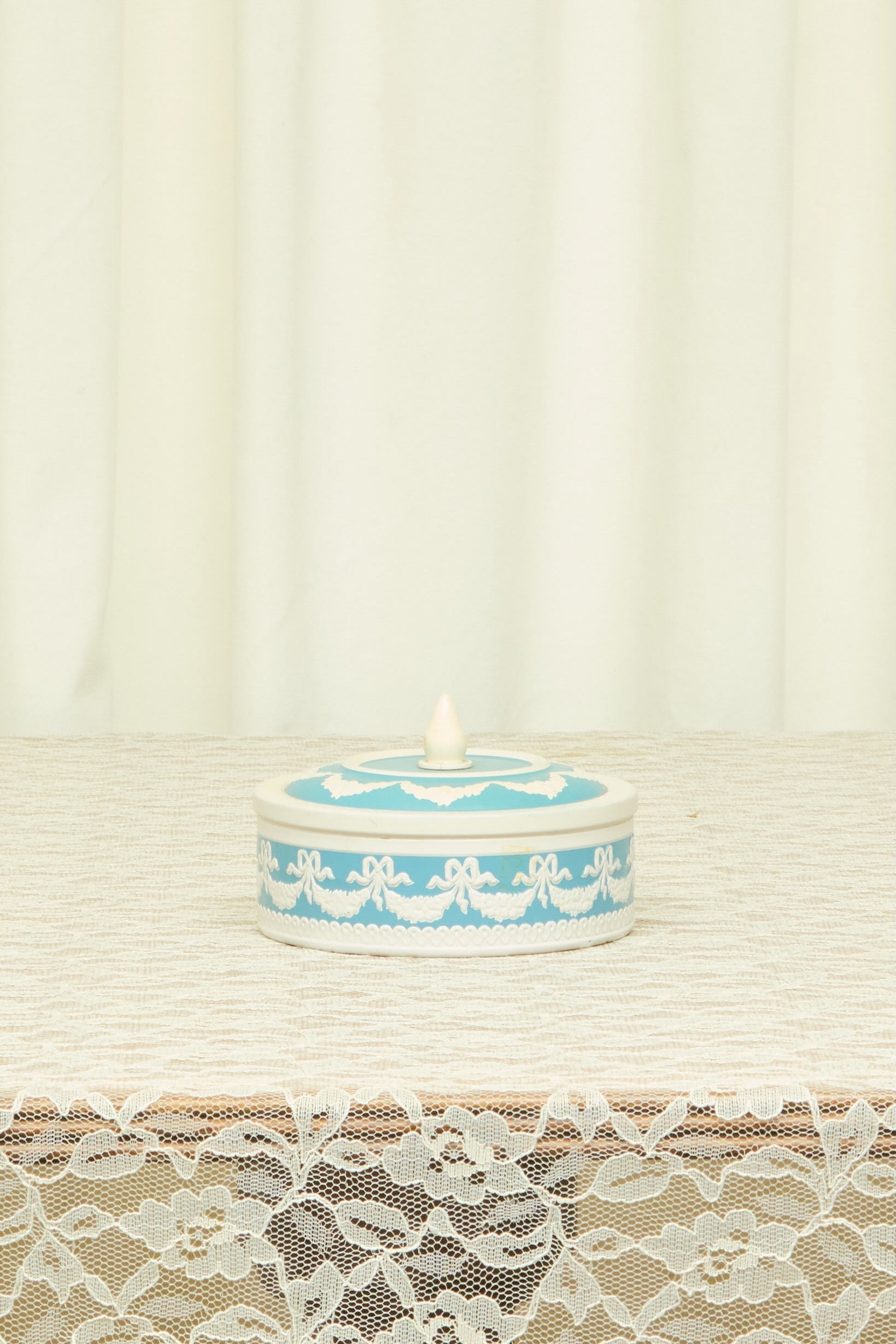 Vintage Metal Bow Trinket Box