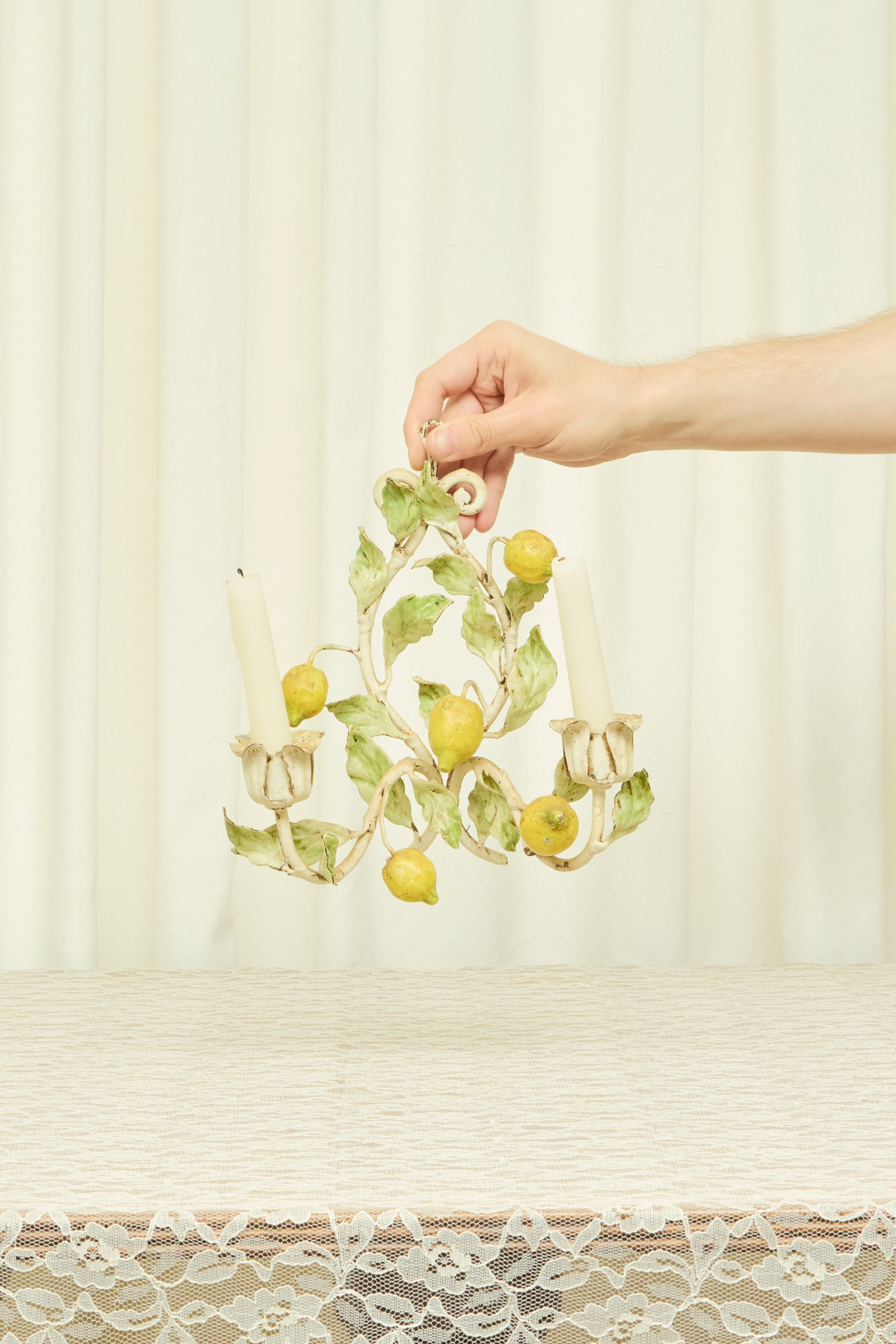 Vintage Metal Lemon Wall Sconce