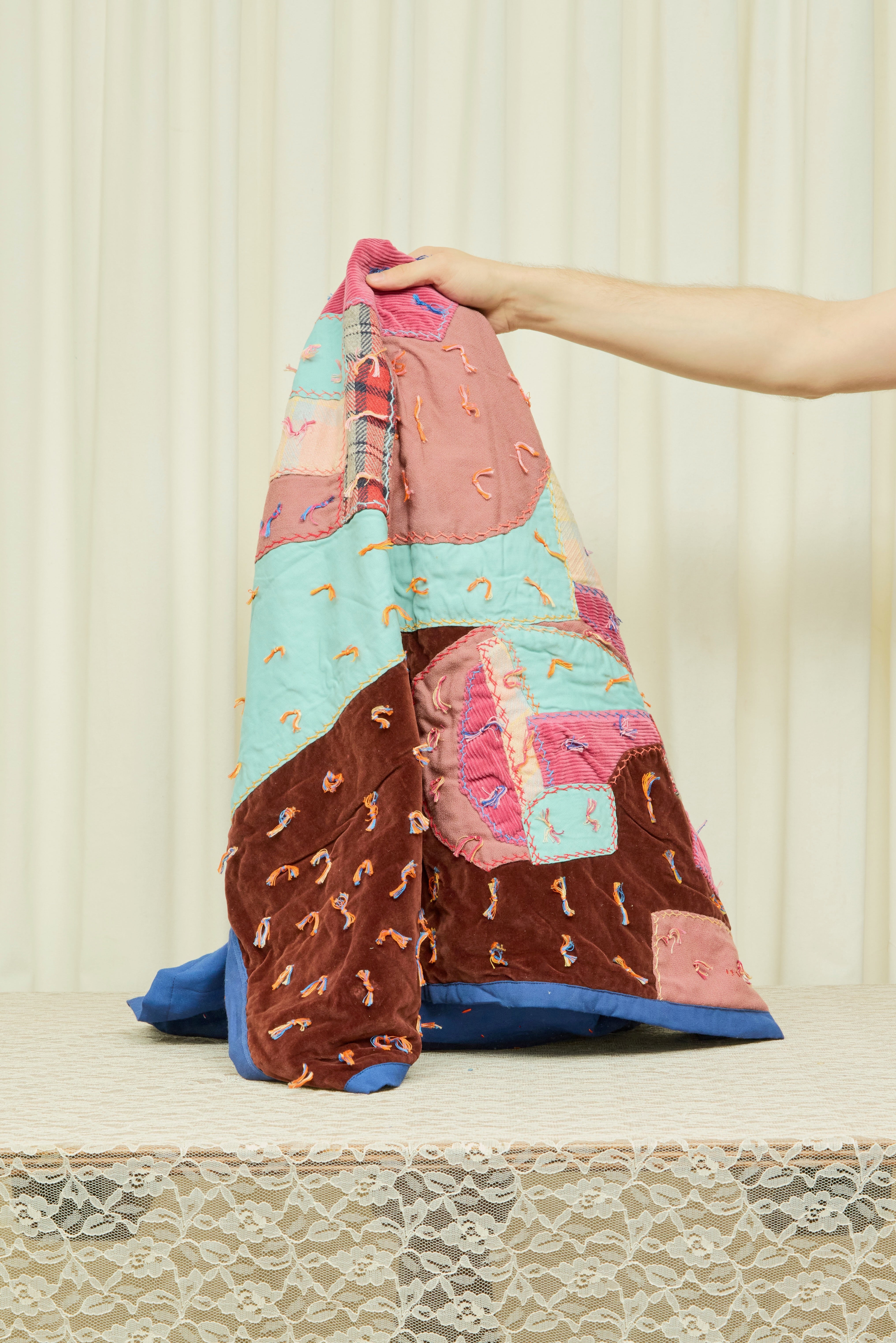 Vintage Mini Crazy Quilt/Throw