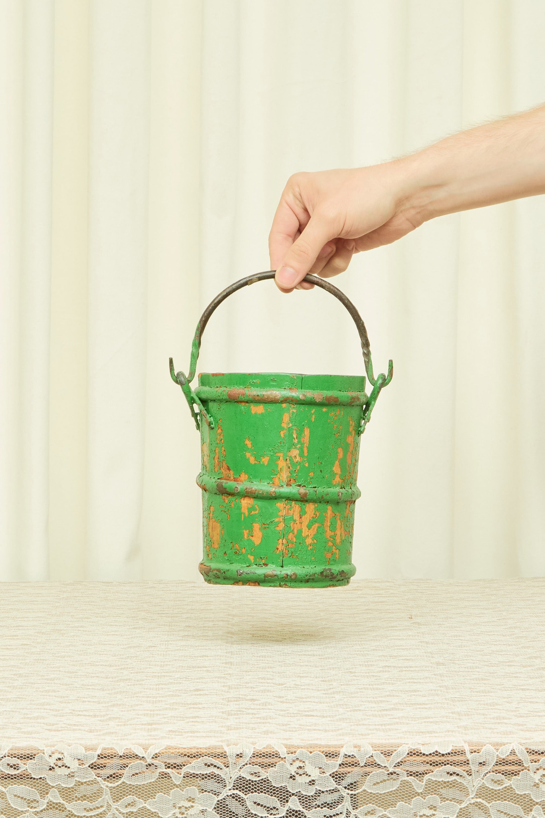 Vintage Painted Rustic Bucket