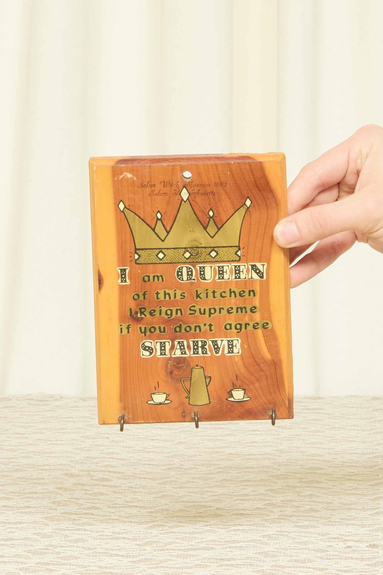 Vintage "Queen of this Kitchen" Key Holder
