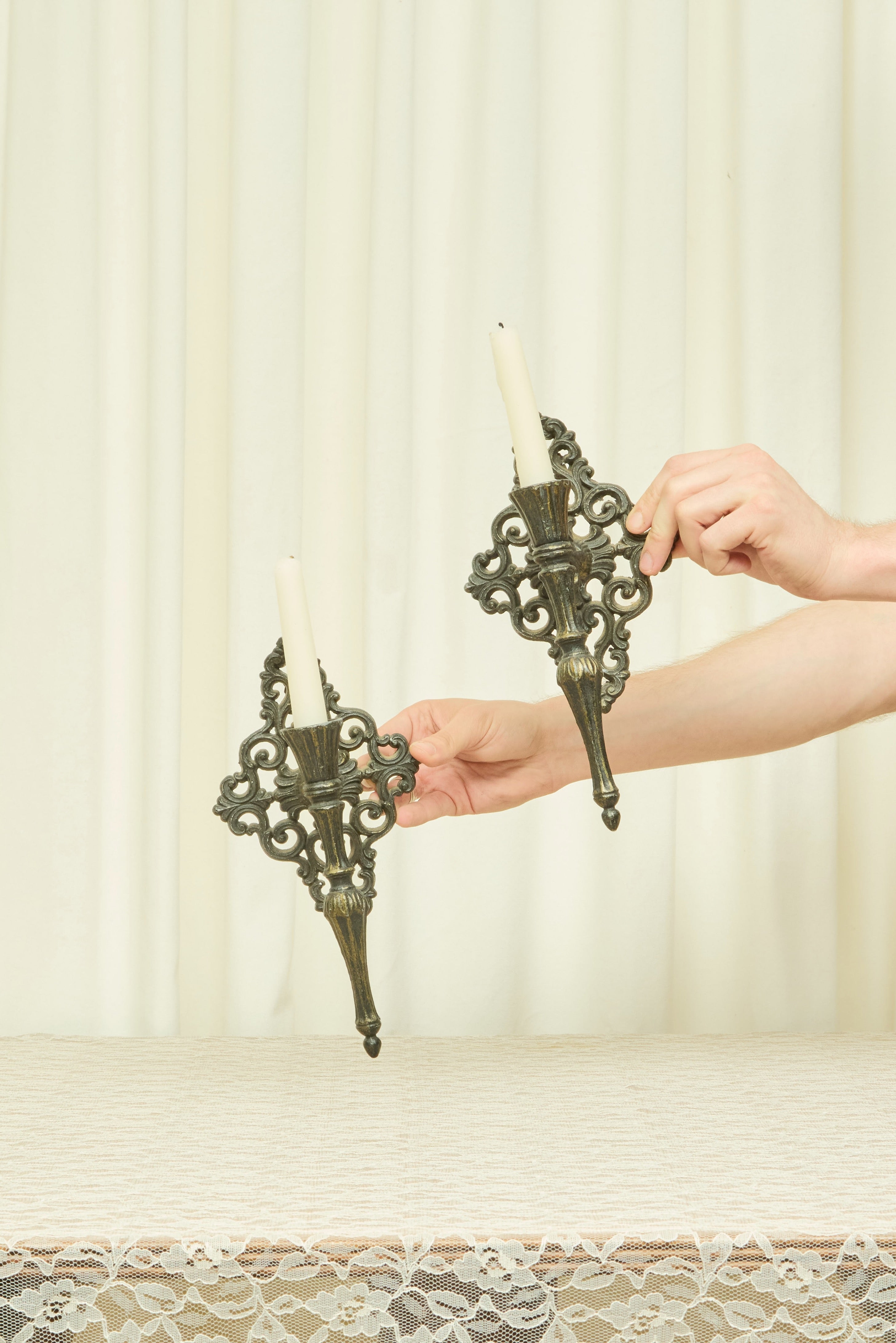 Vintage Scroll Wall Sconces Set/2