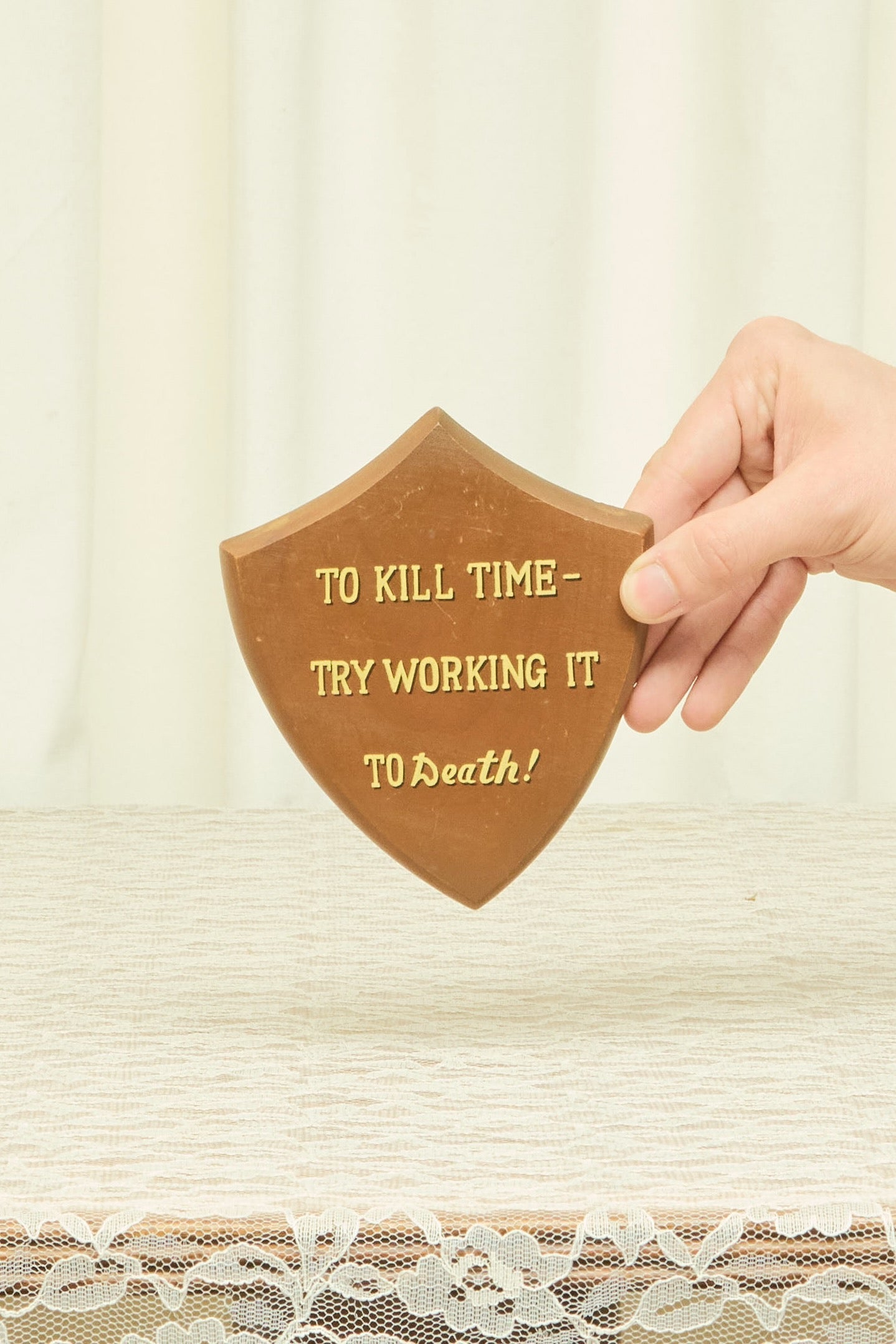 Vintage "To Kill Time" Wall Plaque